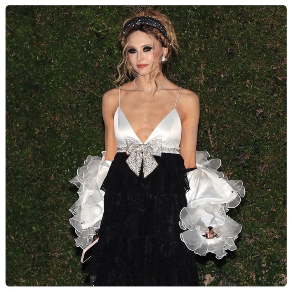 New Alice + Olivia Cairo Embellished Bow Mini Dress - Picture 4 of 9